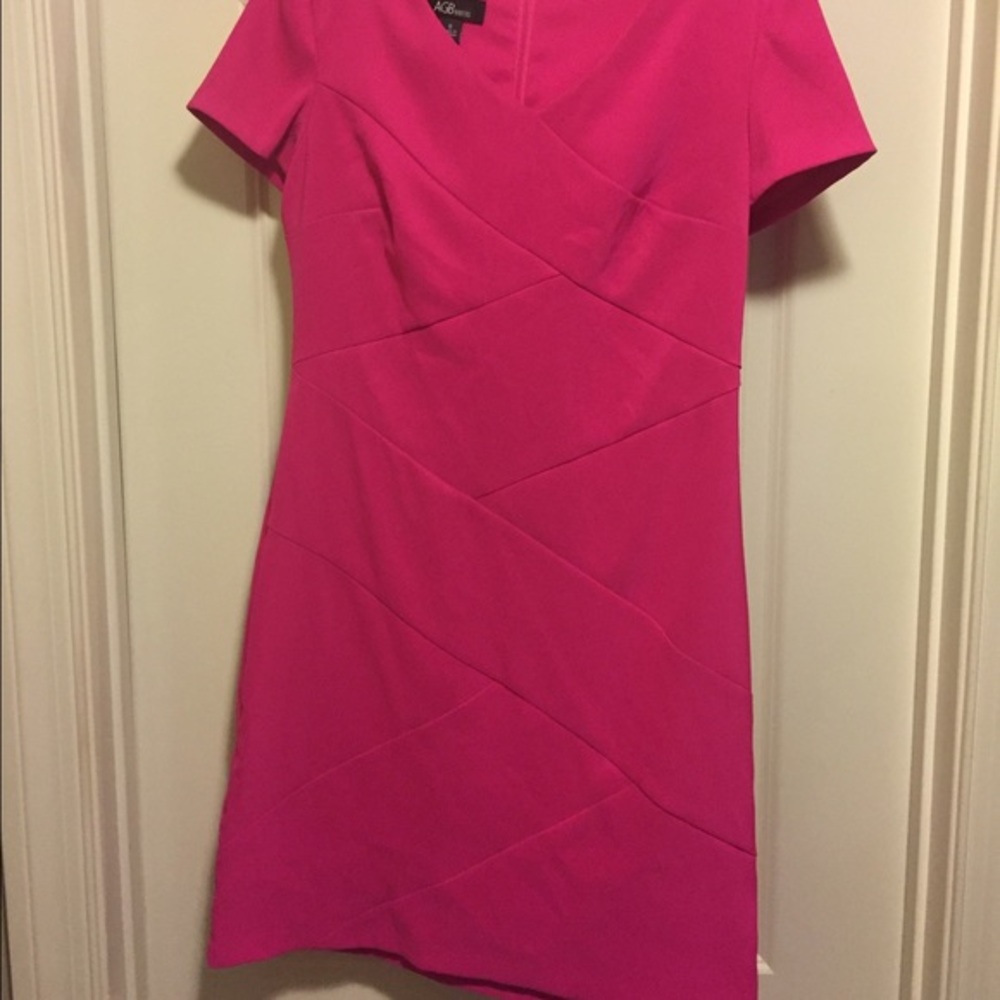 Hot pink shirt dress